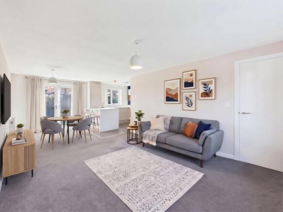 Open-Plan Kitchen Living (Virtually Furnished)