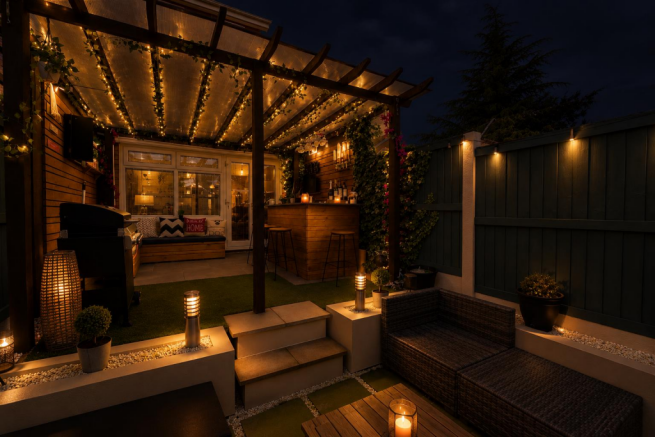Cozy Nighttime Pergola Lounge.png