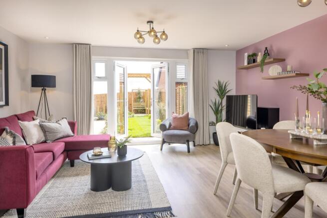 Dining space inside the Wichelstray four bedroom home at Orchards Rise Wichelstowe