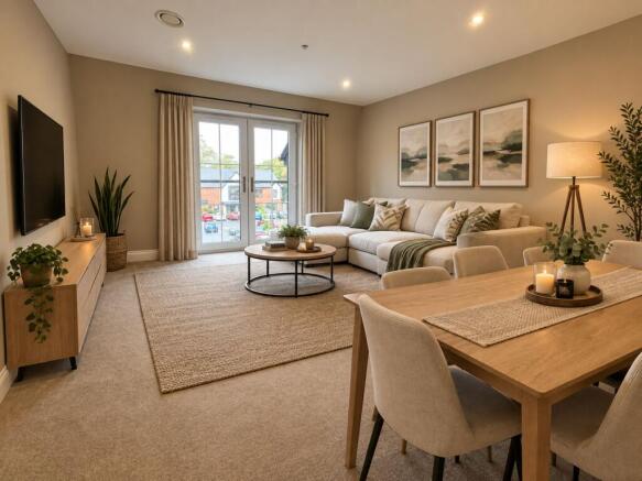 Open plan lounge/dining room - CGI staged
