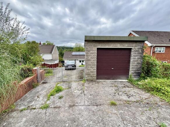 Driveway and detached garage 