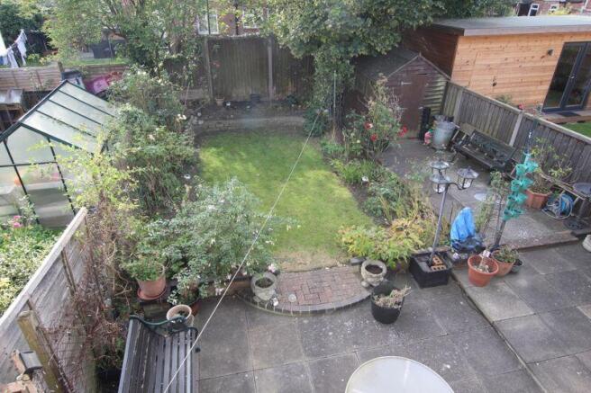 Overhead view of rear garden