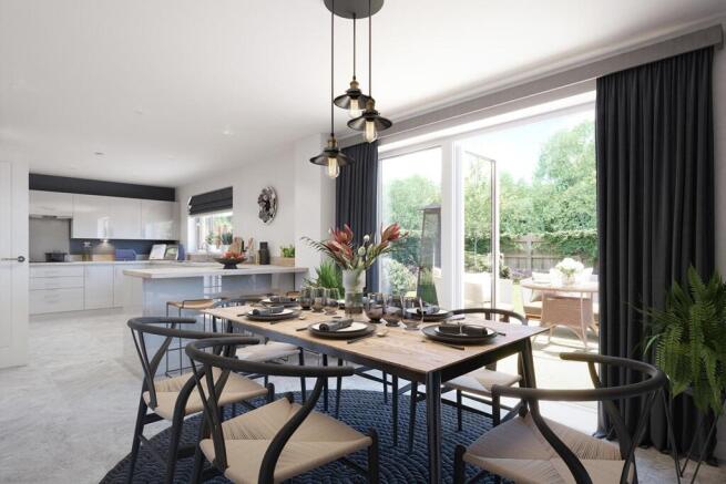 A large kitchen and dining area great for entertaining