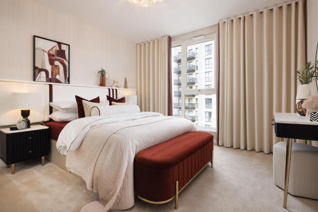 wide angle bedroom shot