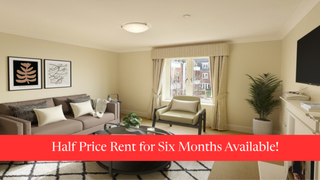 Living Room with Special Offer Banner