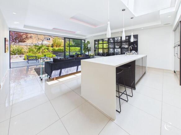 Open plan kitchen and living