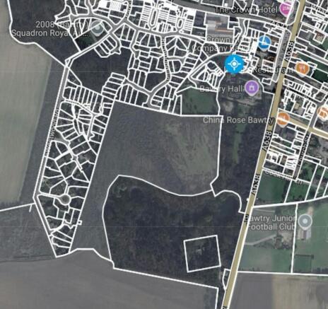 Bawtry Hall Woodland aerial photo with title bou