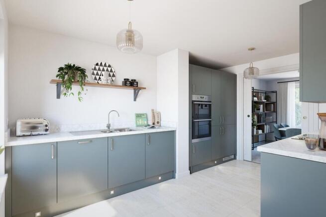 The modern kitchen leads through to the dining area, perfect for you to entertain friends and family