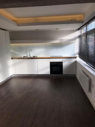 View of the kitchen area.