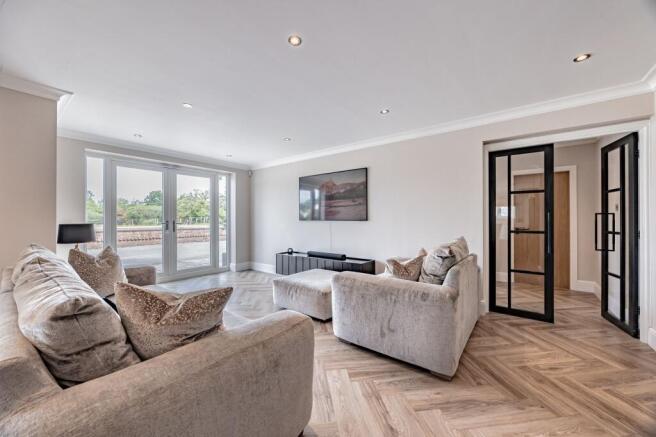 Open plan lounge from kitchen
