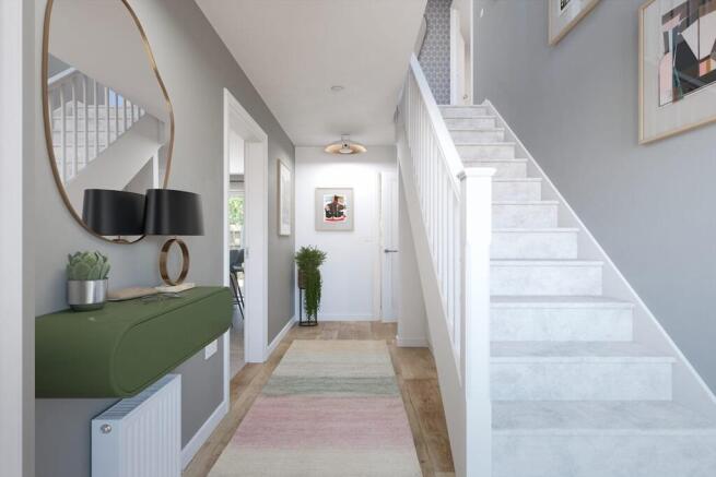 The central hallway provides easy access to all rooms