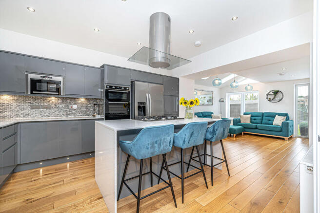 Dining Kitchen with open plan Family ...