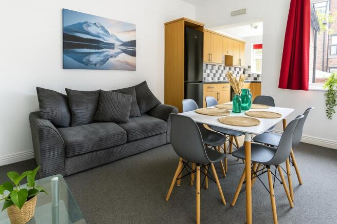 Bright, modern open-plan living and dining area...