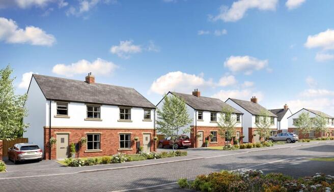 Artists impression of a street scene at Stanhope Fields
