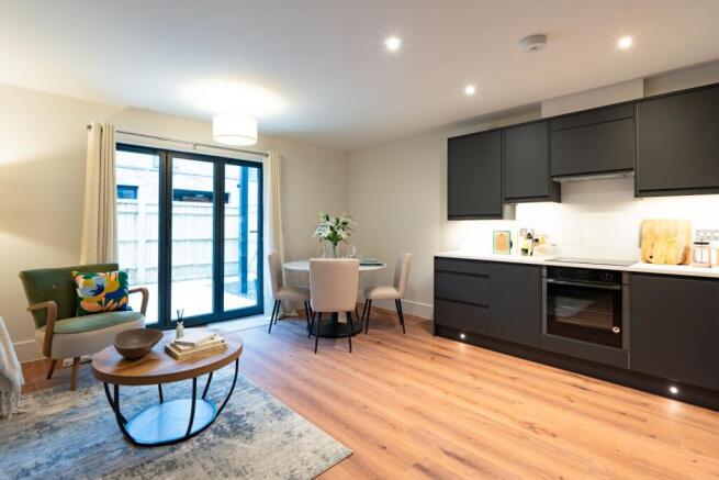 Open plan kitchen living area 