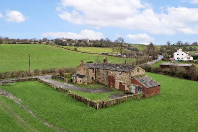 Exterior - Existing home, barn and drive.