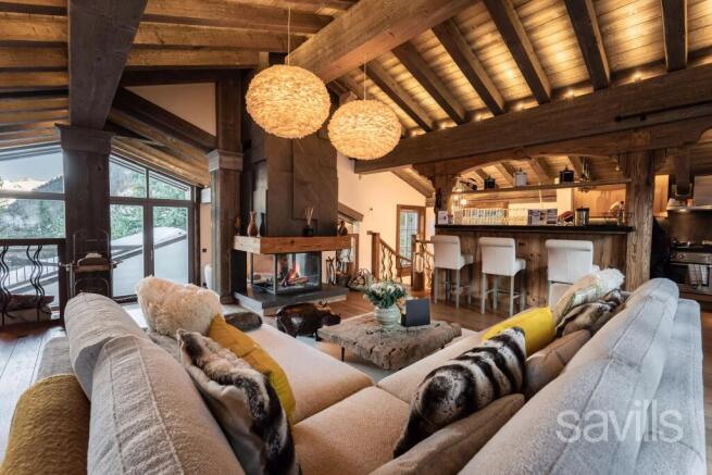 Living room chalet Courchevel Moriond
