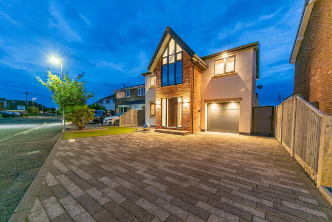 Twilight front elevation