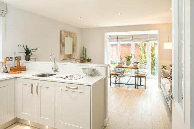 Kitchen with dining area in the Greenwood 3 bedroom home