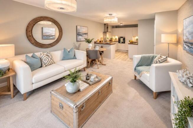 Living area - one bedroom apartment