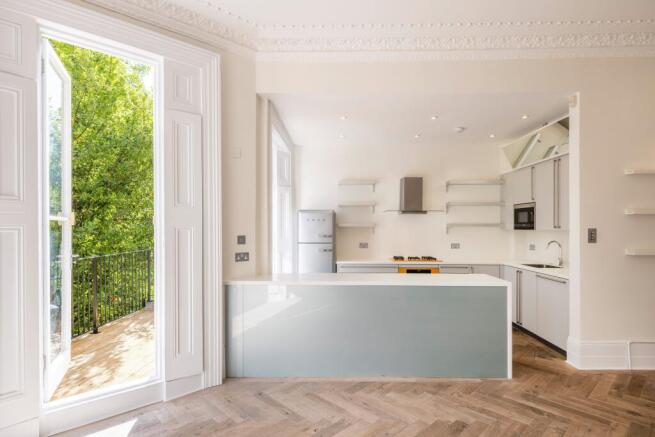 Kitchen and terrace.