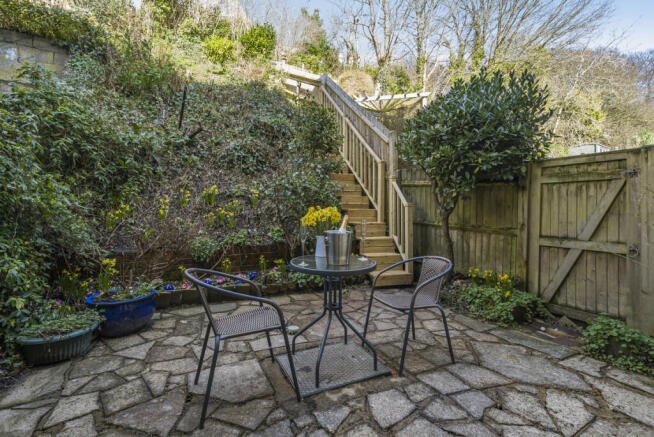 Private rear terrace and garden