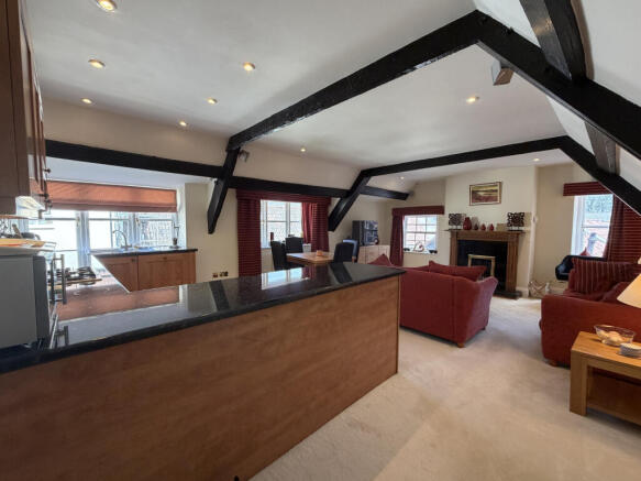 Open plan living room with double aspect