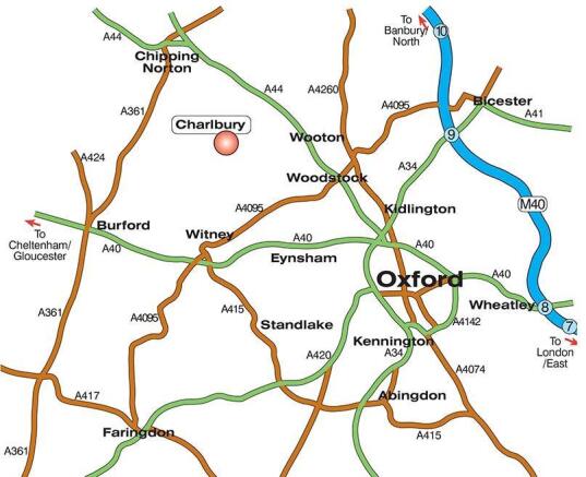 Oxford area map.