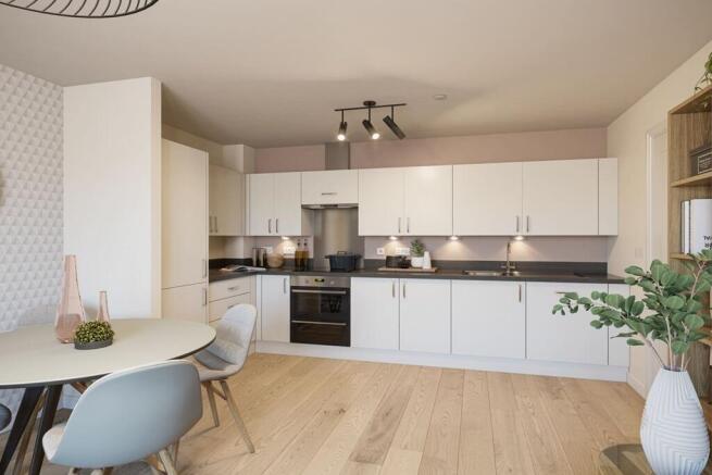 Modern kitchen with ample storage and worktop space