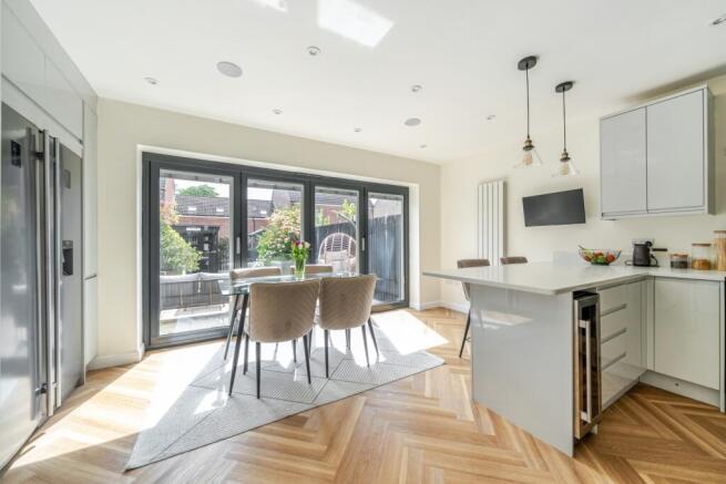Open-plan kitchen dining