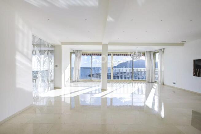 Living room with breathtaking sea view in luxury a