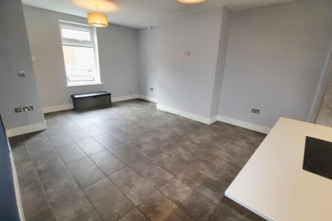 Open plan lounge and kitchen