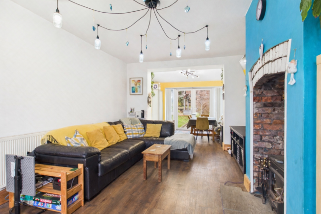 Bright living room with garden view