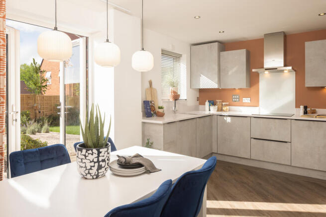 Internal image of the kitchen and dining room in the curdridge