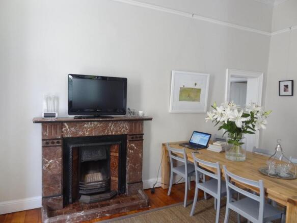 Fireplace in the dining room