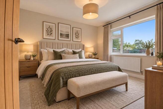 Bedroom one (AI STAGED )