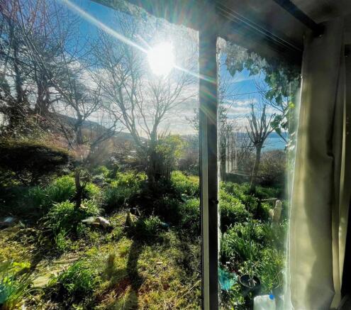 Sea view from patio doors, Crimmond Pirnmill