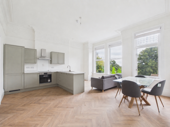 open plan kitchen living diner