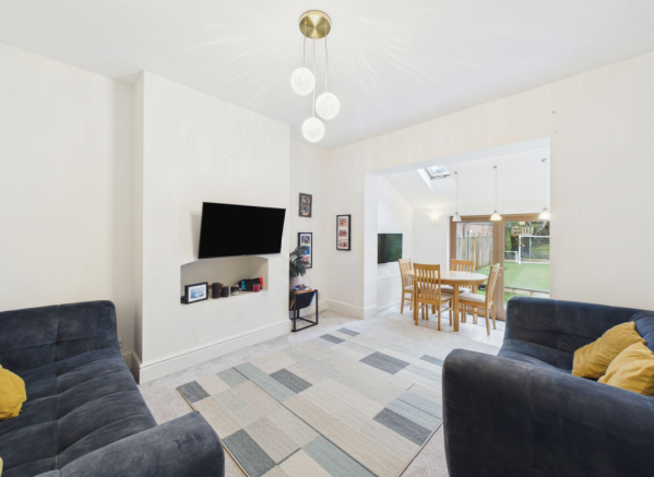 Sitting Room through to Dining Kitchen (Virtually Furnished)