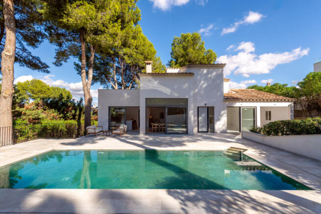 Spacious outdoor area with sunny terrace