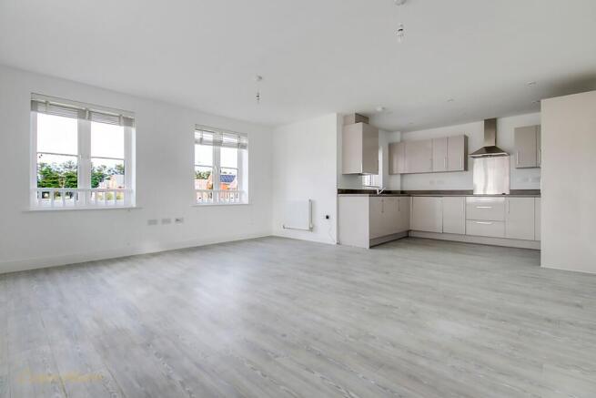 Open plan living room/kitchen