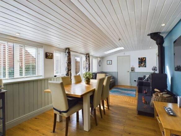 Open plan kitchen, dining, snug