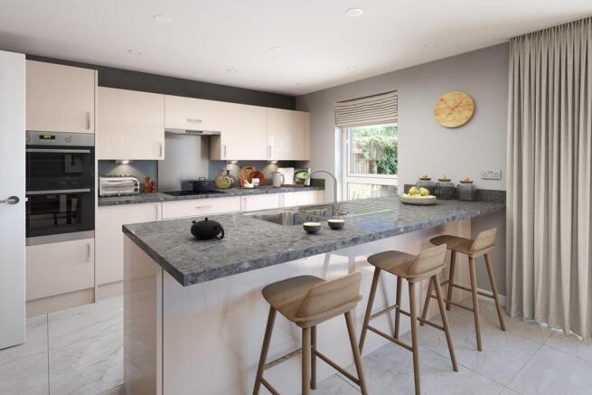 Sociable kitchen diner, with a breakfast bar