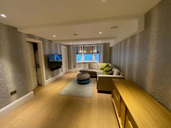 Stylish, modern living room with a comfortable ...