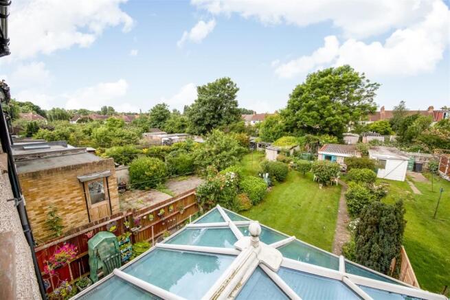 VIEW OF GARDEN FROM FIRST FLOOR