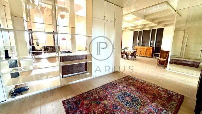 Spacious living area with modern design and ample 