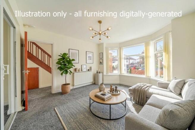 Living room - digitally-created visualisation