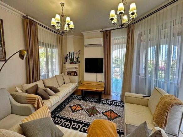 3 bedroom Mediterranean Resale Villa with Swimming pool, Fully Furnished,Central Heating, Solar Panels, Sauna, Fabulous Sea and Mountain views. Image 9999 3