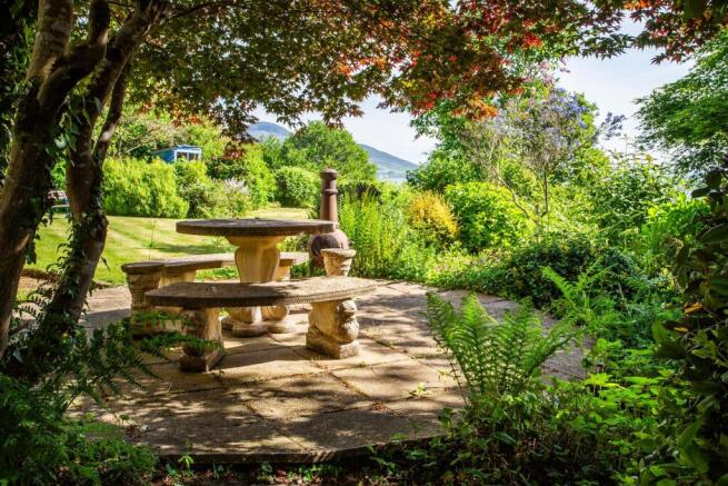 Front patio and Holy Isle