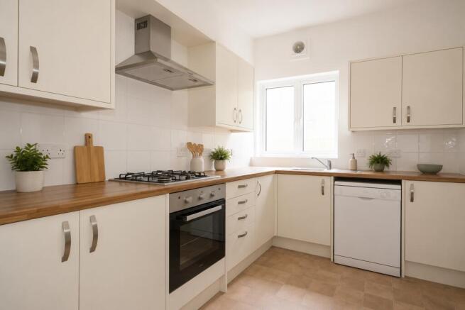 Kitchen - Virtually staged to illustrate the poten